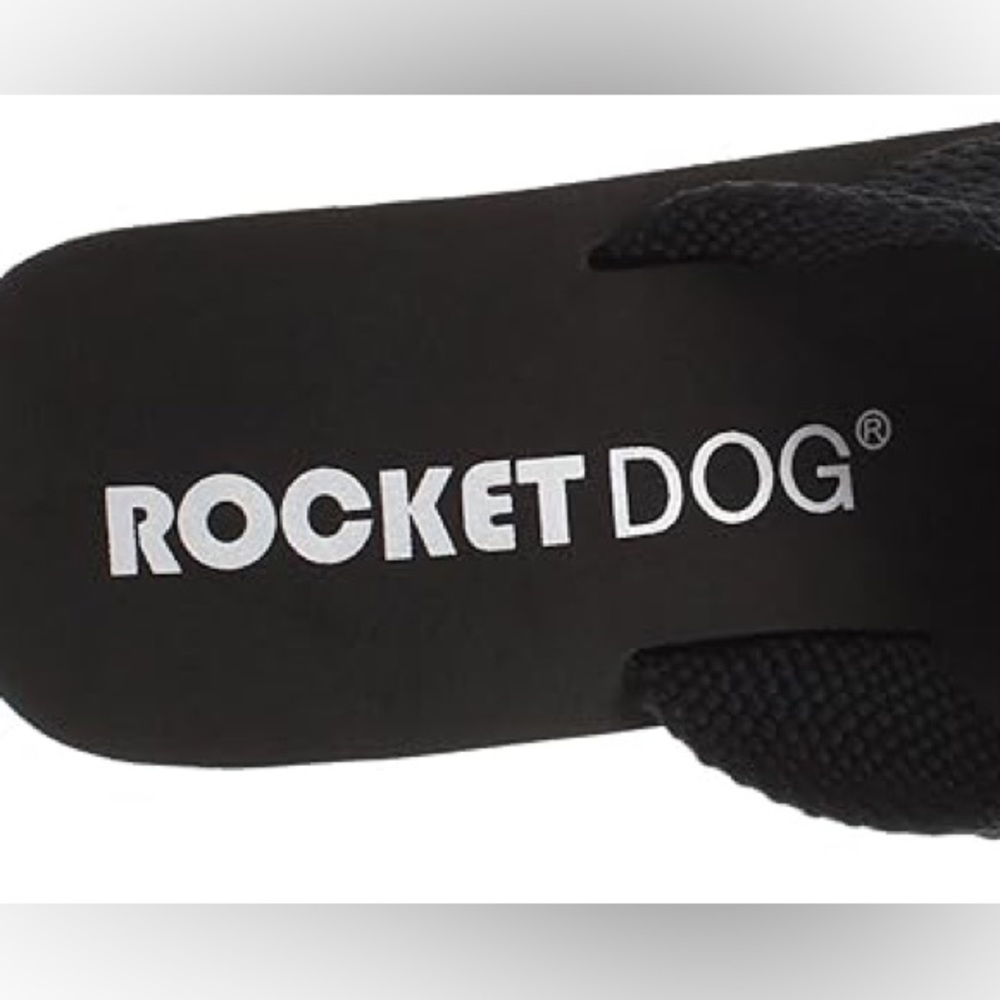 New In! Rocket Dog Solid Black Ultra Platform Wedge Sandal - Picture 6 of 11